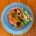 Roasted island butternut squash with beetroot hummus, island herb salad & pomegranate molasses