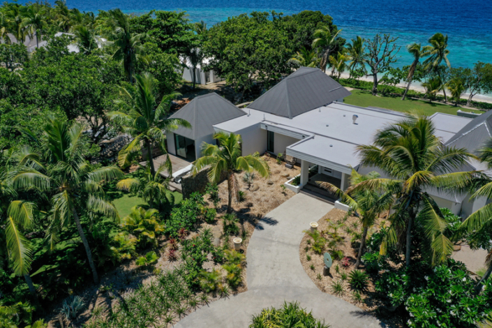 Taleitaki Residence -Aerial View showing proximity to oceanfront - Luxury Fiji Accommodation - Vomo Island Fiji