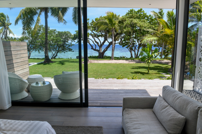 Taleitaki Residence - Bedroom View to Ocean - Luxury Fiji Accommodation - Vomo Island Fiji