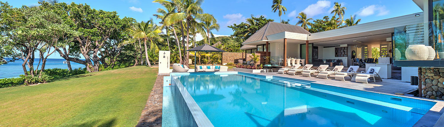 Luxury Fiji Residence - Expansive Pool at Taleitaki Residence - Vomo Island Fiji