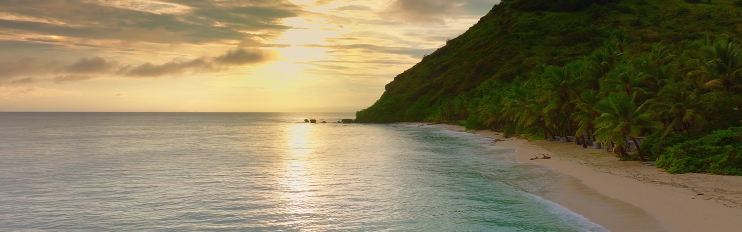 Sunrise over yasawa beach vomo island fiji