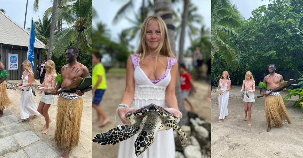 Guests assist in the release of our beloved turtles