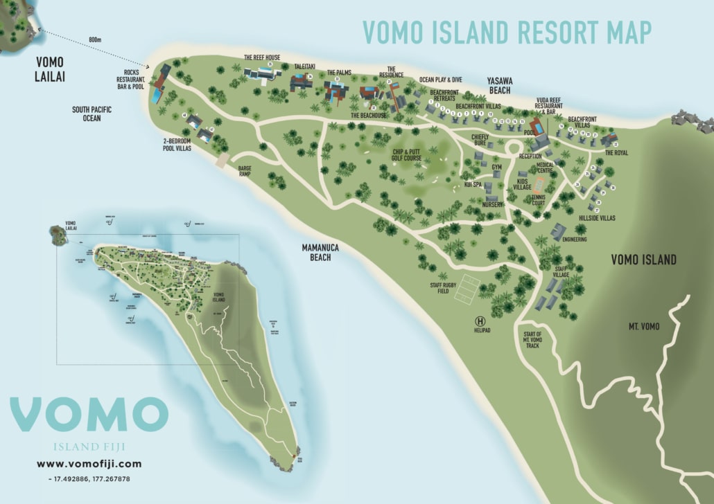 Vomo a island map