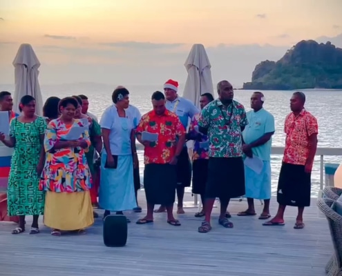 Choir at the rocks vomo island fiji christmas